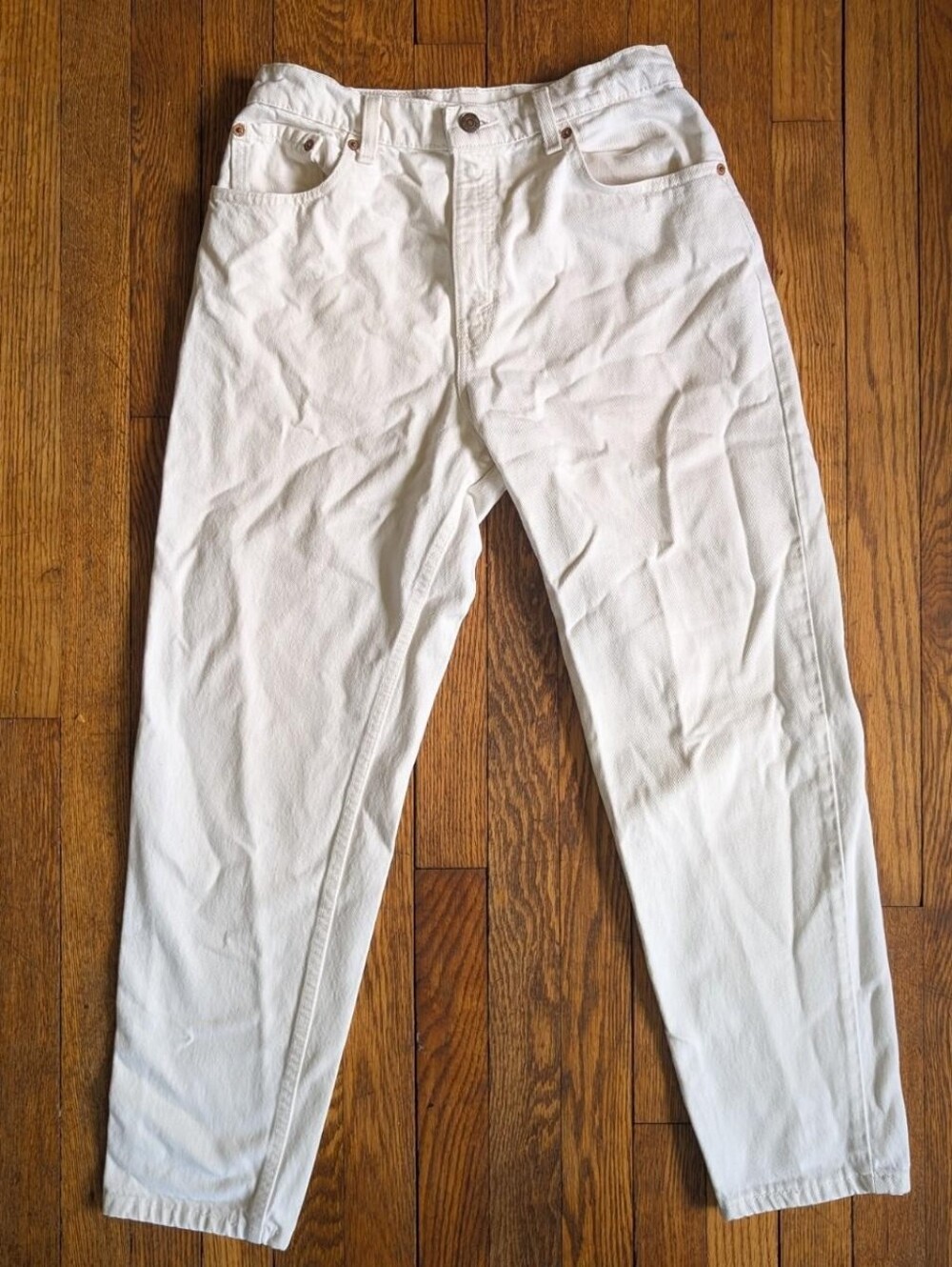 Vintage 90's White Levi's 551 Relaxed Fit Tapered Leg Denim Jeans